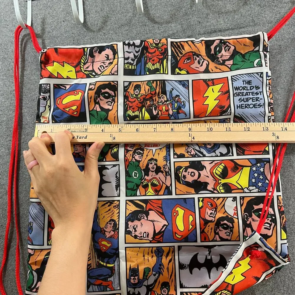 DC Comics Pull String Bag Backpack Multi Color